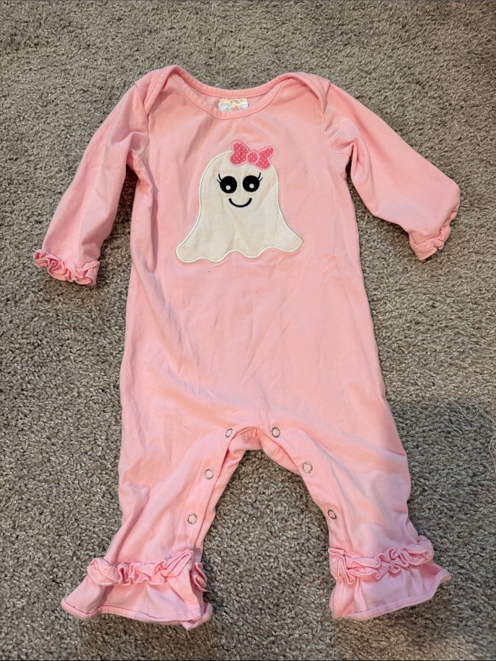 Stitchy Fish Ghost Applique Ruffle One-Piece
